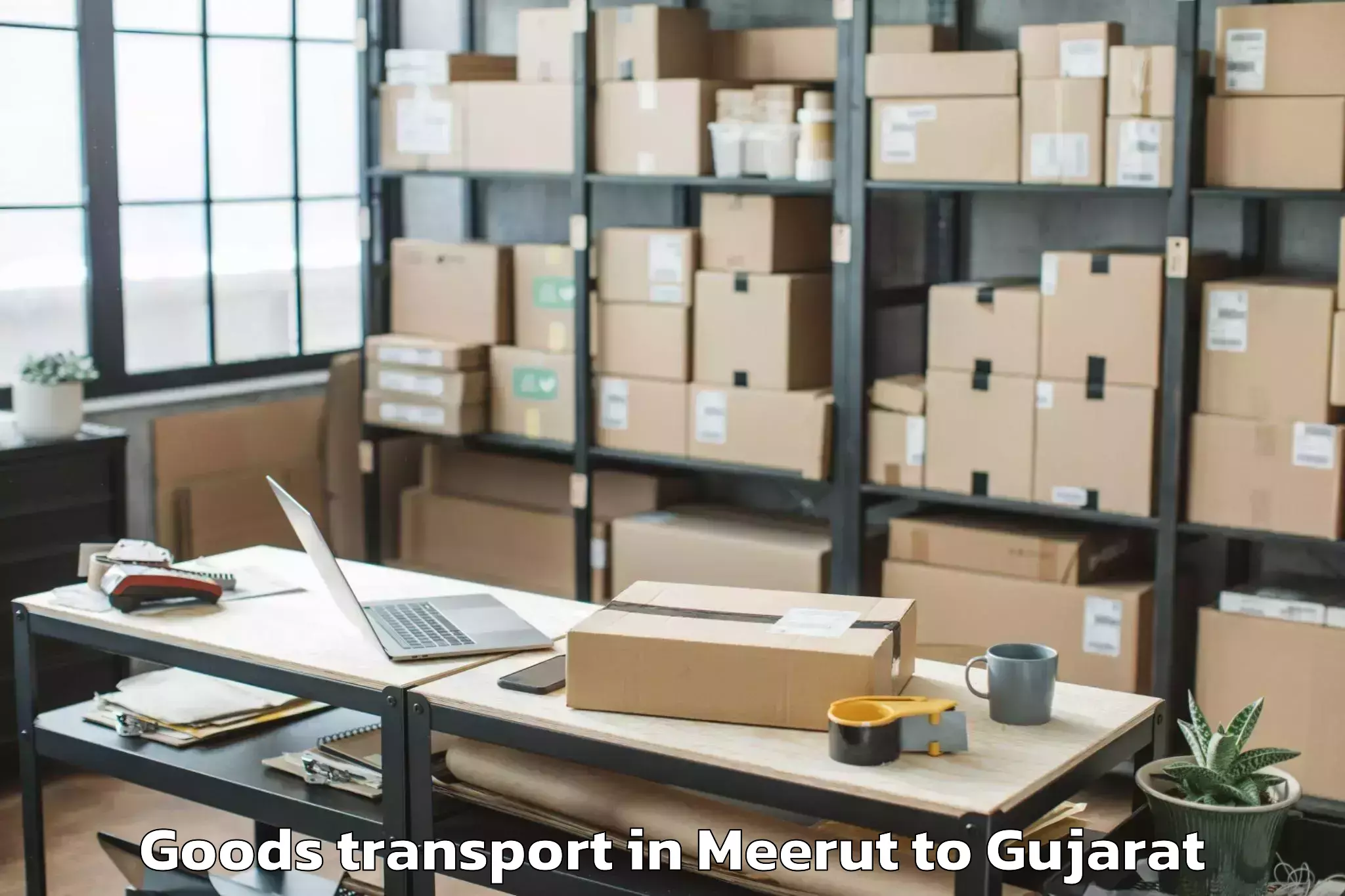 Affordable Meerut to Gadhada Goods Transport